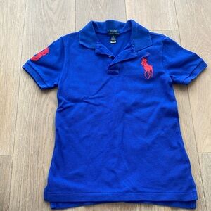 Polo Ralph Lauren Boys big pony cotton mesh polo royal blue short sleeve 6